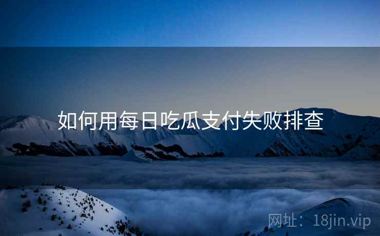 如何用每日吃瓜支付失败排查