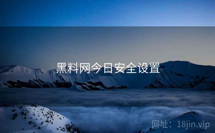 黑料网今日安全设置
