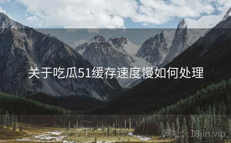 关于吃瓜51缓存速度慢如何处理
